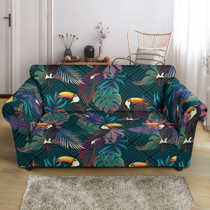 Toucan Pattern Loveseat Couch Slipcover