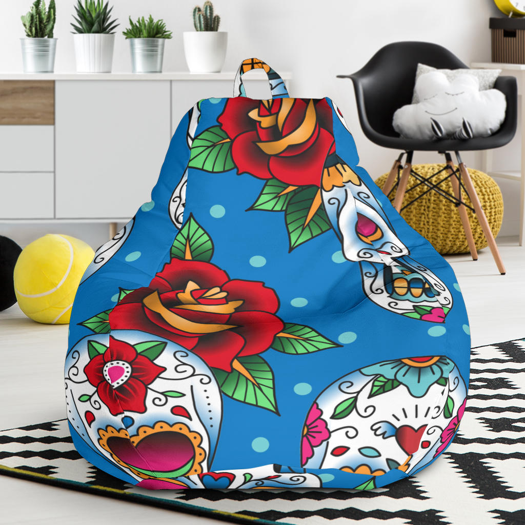 Suger Skull Rose Pattern Bean Bag Cover