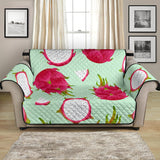 Dragon Fruit Pattern Green Background Loveseat Couch Cover Protector