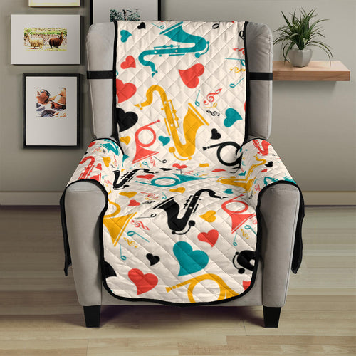 Saxophone Pattern Background Chair Cover Protector