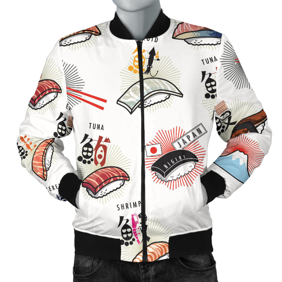 Sushi Japanese Pattern Men Bomber Jacket