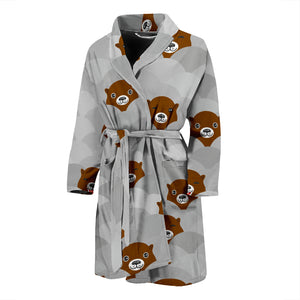 Cute Otter Pattern Men Bathrobe