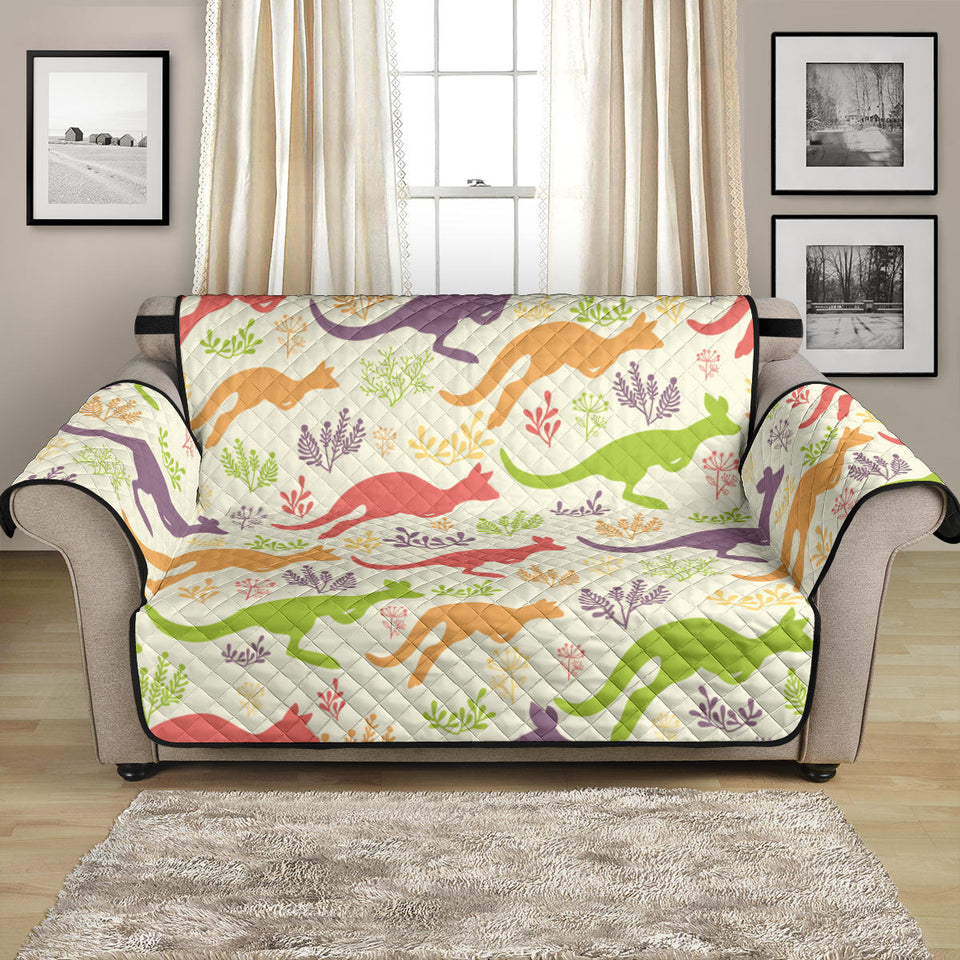 Colorful Kangaroo Pattern Loveseat Couch Cover Protector