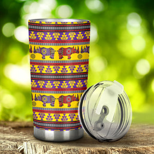 Rhino African Afro Dashiki Adinkra Kente Ethnic Motifs Tumbler