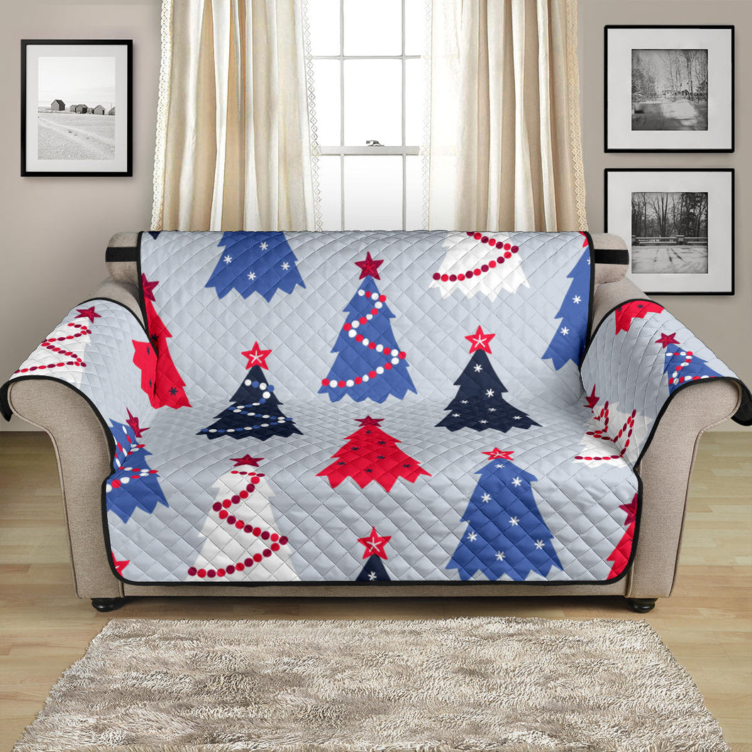 Christmas Tree Star Pattern Loveseat Couch Cover Protector