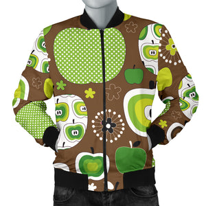 Green Apple Pattern Men Bomber Jacket