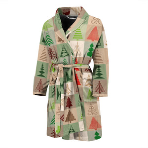 Christmas Tree Pattern Men Bathrobe