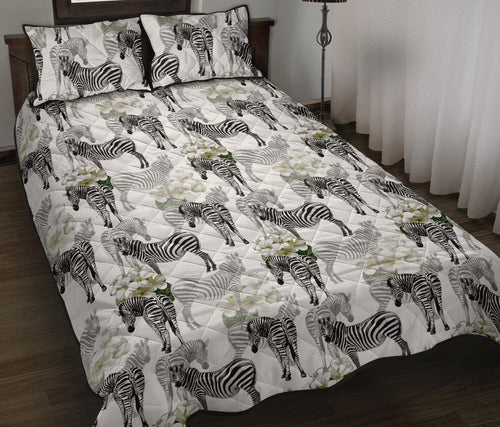 Zebra Pattern Quilt Bed Set