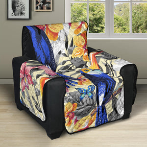 Toucan Leaves Flower Pattern Recliner Cover Protector