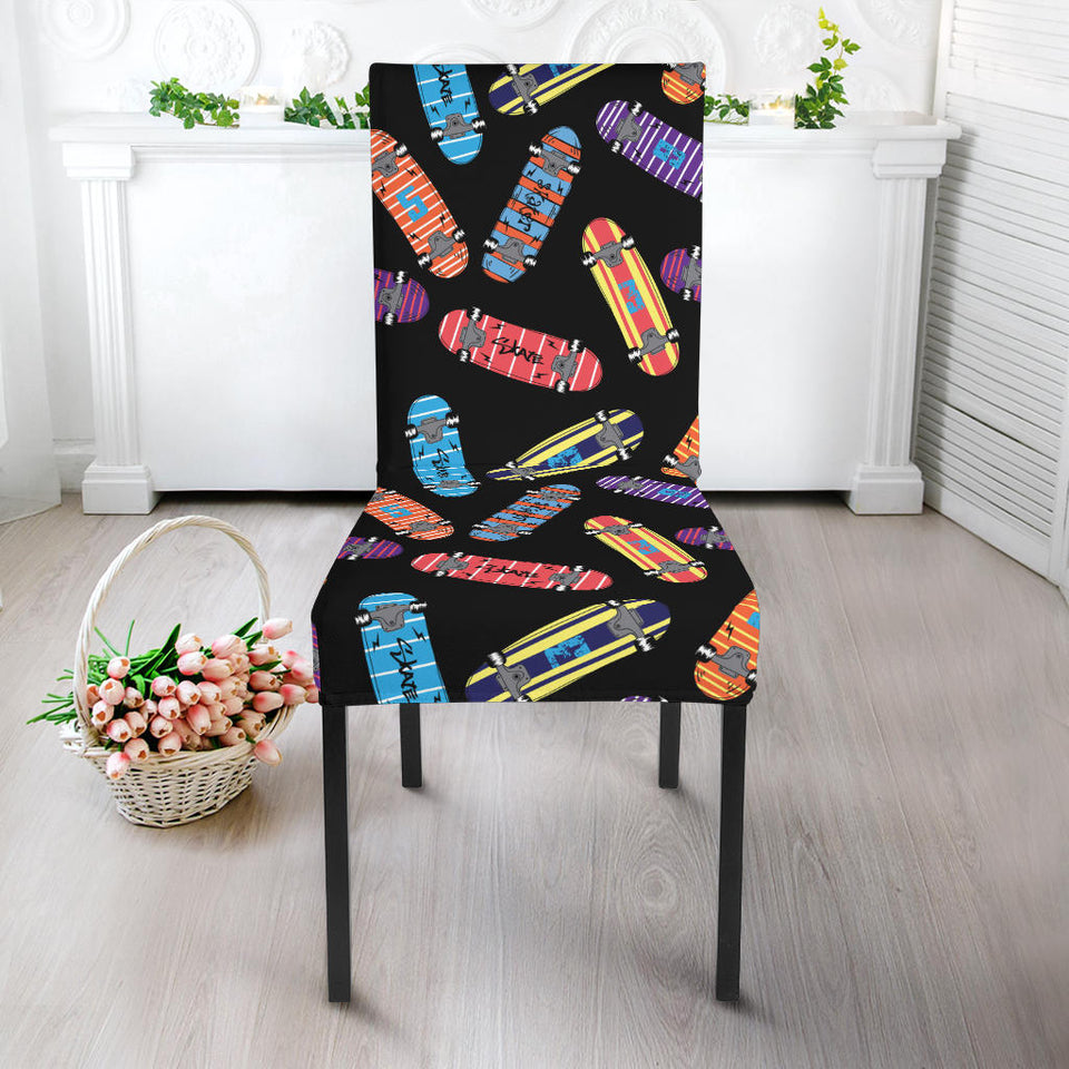 Skate Board Pattern Print Design 04 Dining Chair Slipcover