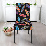 Skate Board Pattern Print Design 04 Dining Chair Slipcover