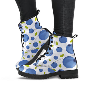 Blueberry Pattern Leather Boots