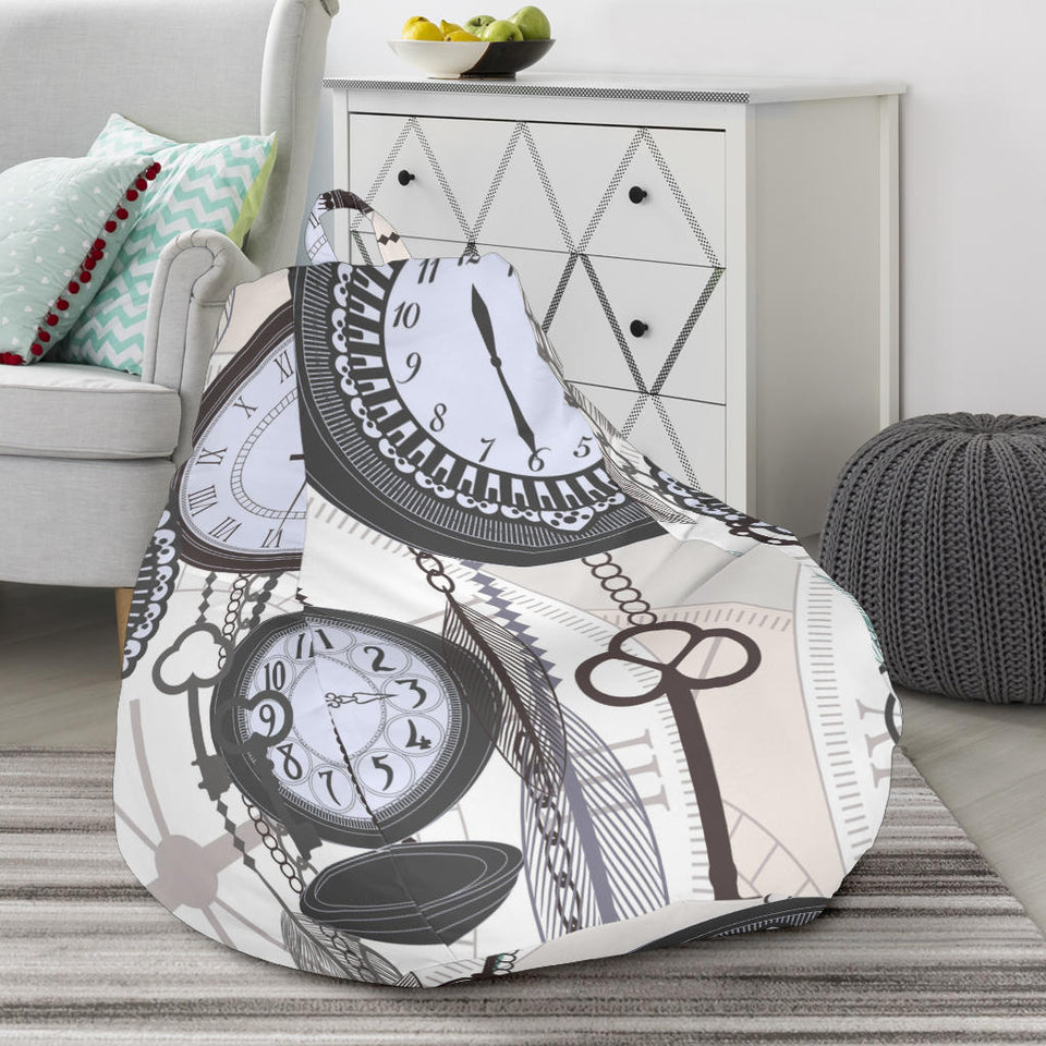 Vintage Clock Pattern Bean Bag Cover