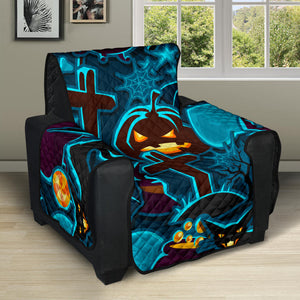 Halloween Pumpkin Cat Pattern Recliner Cover Protector