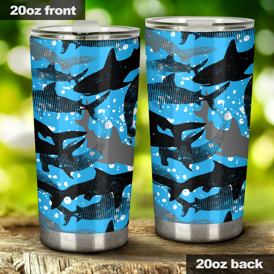 Shark Pattern Background Tumbler