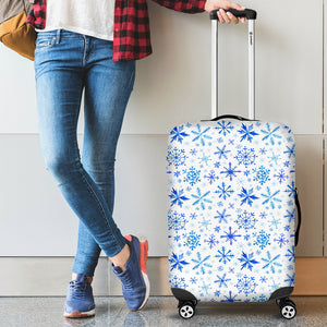 Blue Snowflake Pattern Luggage Covers