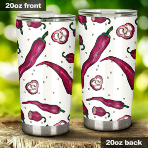 Red Chili Pattern background Tumbler