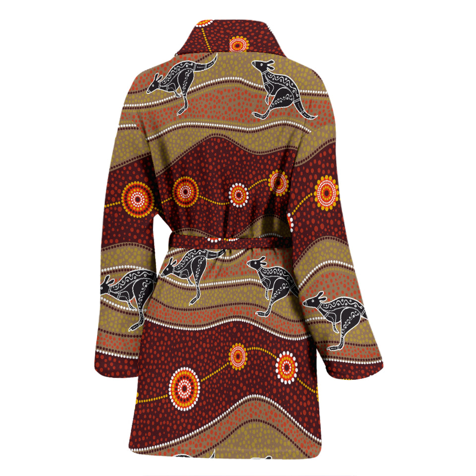 Kangaroo Aboriginal Pattern Women Bathrobe