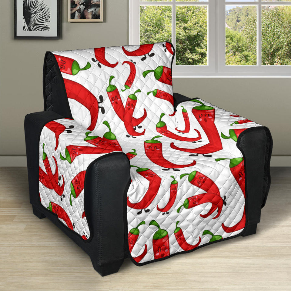 Red Chili Pattern Recliner Cover Protector