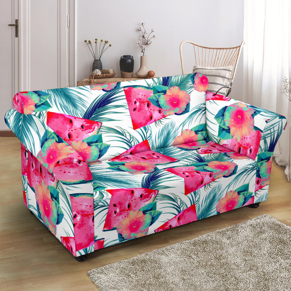 Watermelon Flower Pattern Loveseat Couch Slipcover