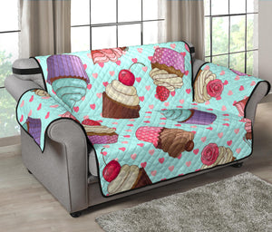 Cup Cake Heart Pattern Loveseat Couch Cover Protector