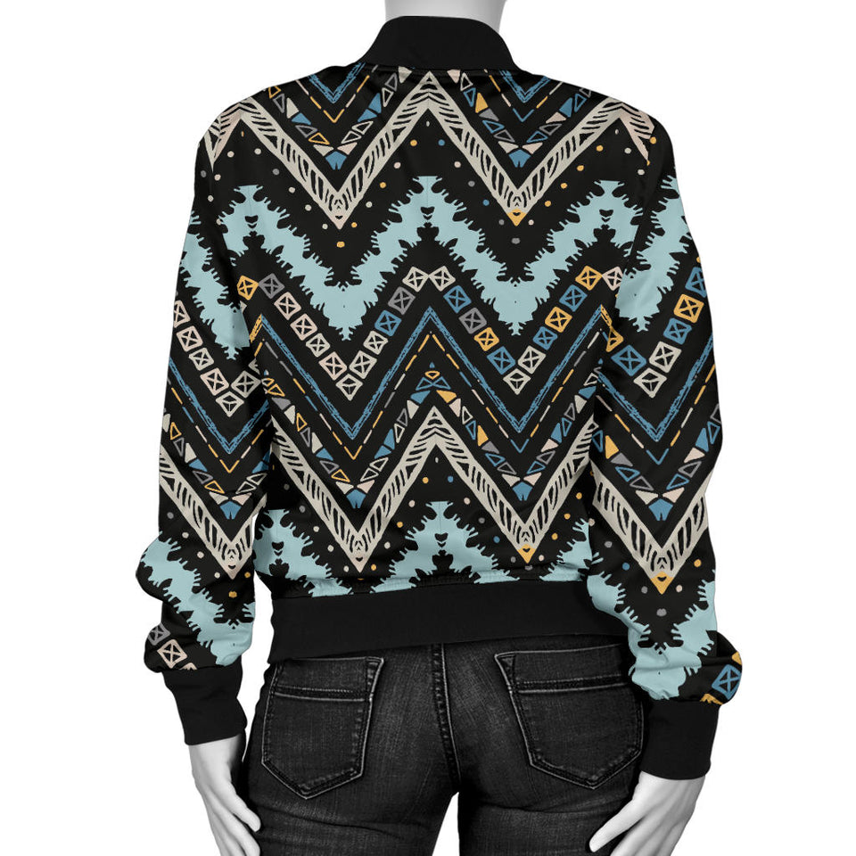 Zigzag Chevron African Afro Dashiki Adinkra Kente Women Bomber Jacket