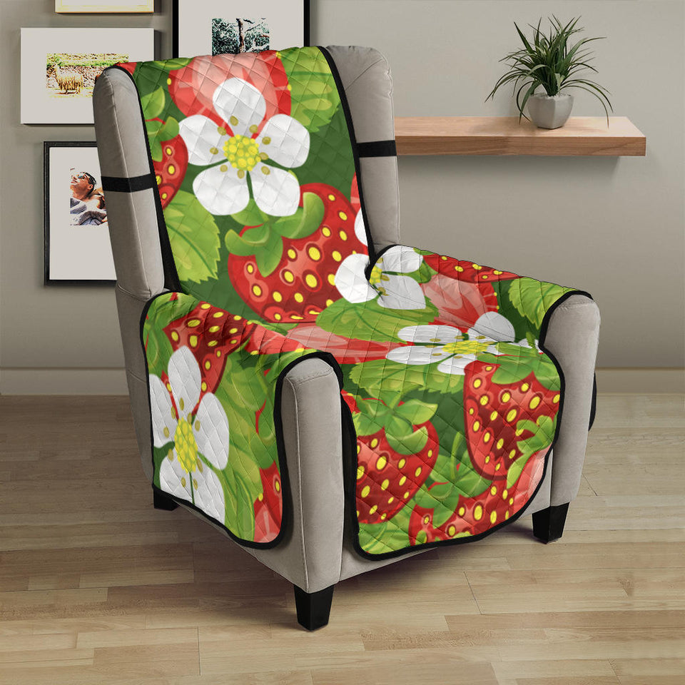 Strawberry Leaves Flower Pattern Chair Cover Protector