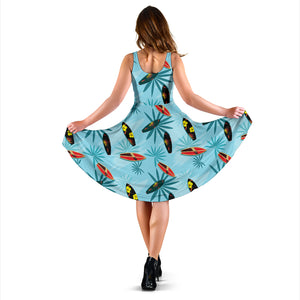 Surfboard Pattern Print Design 03 Sleeveless Midi Dress