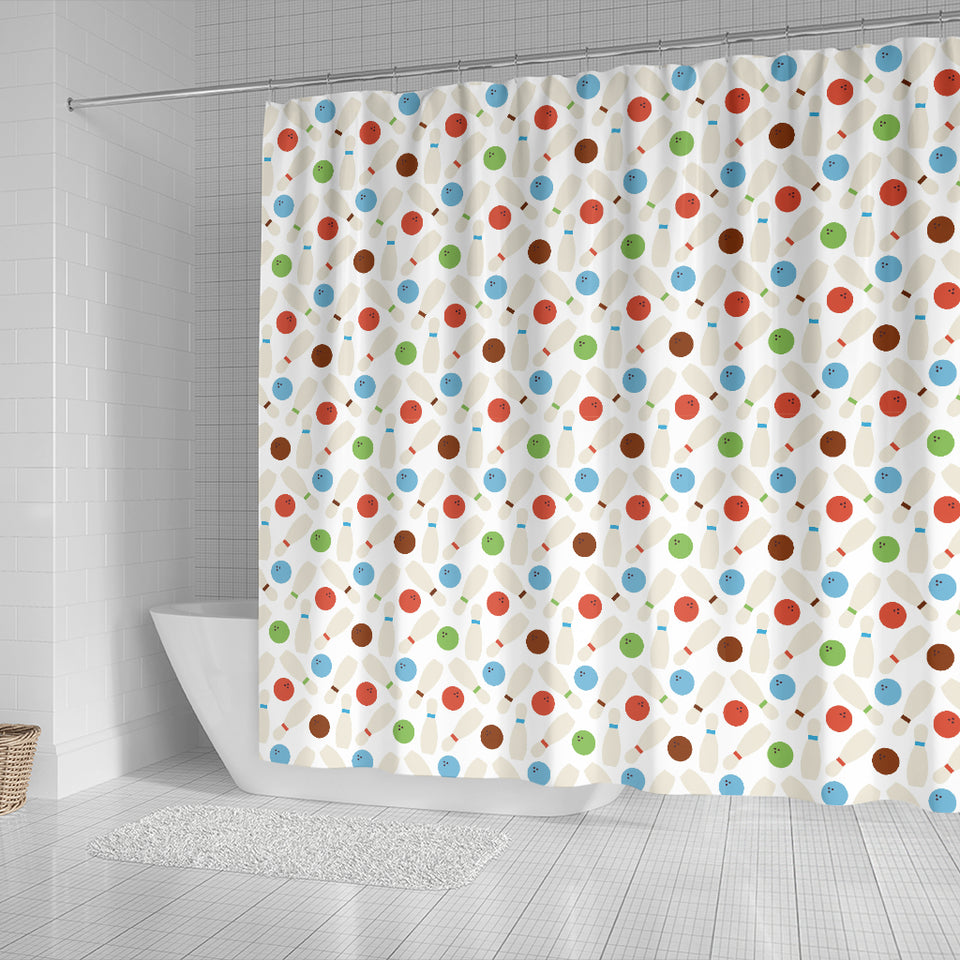 Bowling Ball and Pin Pattern Shower Curtain Fulfilled In US