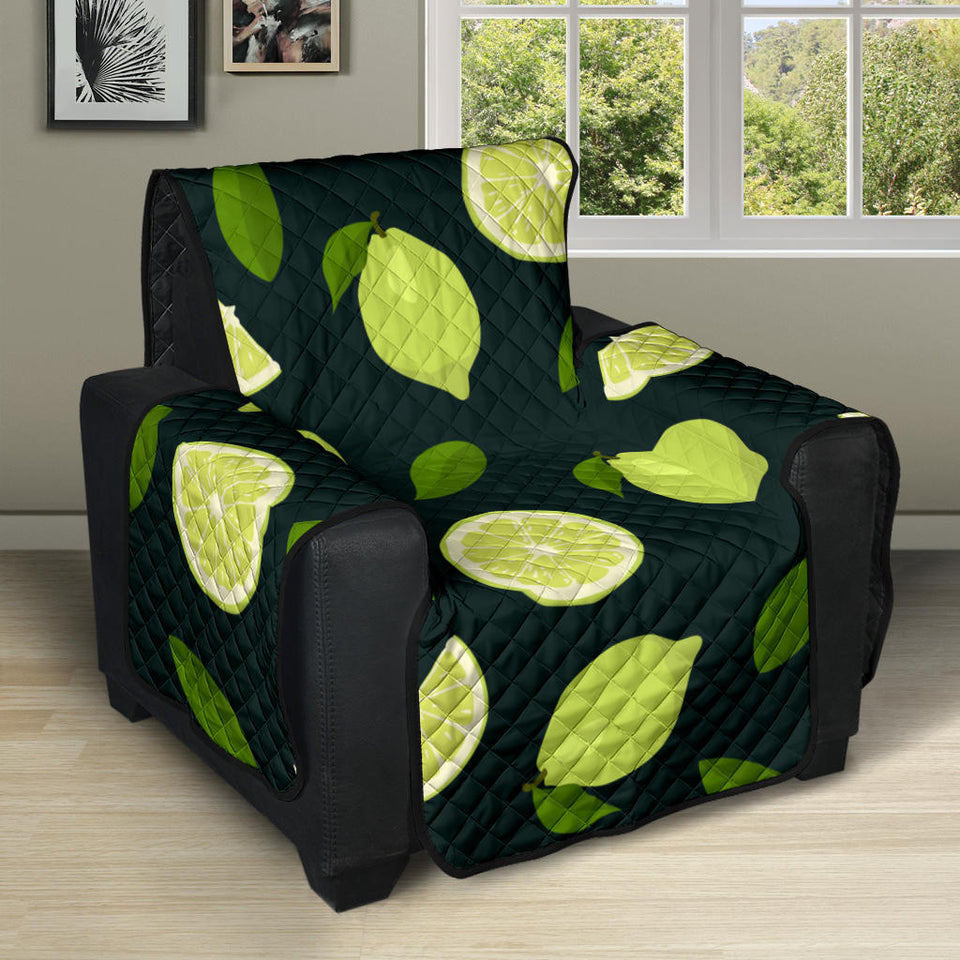 Lime Leaves Pattern Recliner Cover Protector