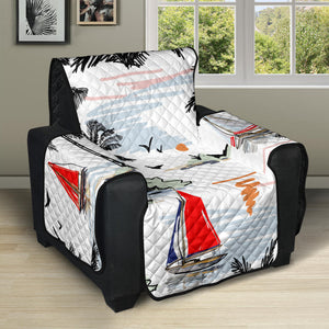 Sailboat Pattern Background Recliner Cover Protector