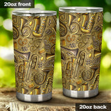 Saxophone Gold Pattern Tumbler