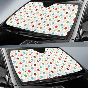 Bowling Ball and Pin Pattern Car Sun Shade