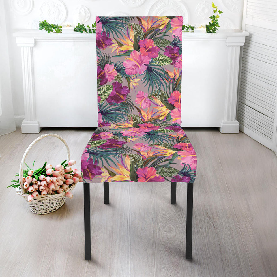 Hibiscus Pattern Print Design 03 Dining Chair Slipcover