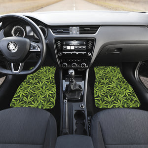 Canabis Marijuana Weed Pattern Print Design 03 Front Car Mats