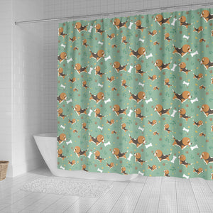 Beagle Bone Pattern Shower Curtain Fulfilled In US