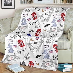 British Pattern Print Design 01 Premium Blanket