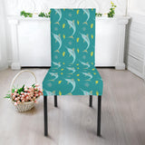 Swordfish Pattern Print Design 04 Dining Chair Slipcover