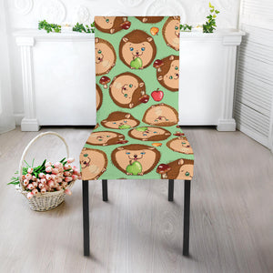 Hedgehog Pattern Print Design 01 Dining Chair Slipcover