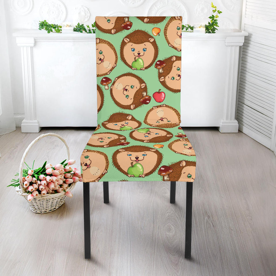 Hedgehog Pattern Print Design 01 Dining Chair Slipcover