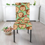 Hedgehog Pattern Print Design 01 Dining Chair Slipcover