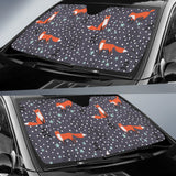 Fox Snow Winter Pattern Car Sun Shade