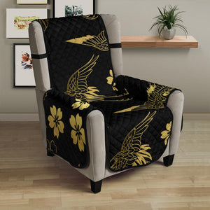 Gold Japanese Theme Pattern Chair Cover Protector