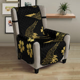 Gold Japanese Theme Pattern Chair Cover Protector