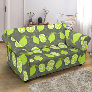 Lime Pattern Theme Loveseat Couch Slipcover