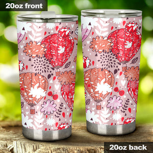 Red Pink Hot Air Balloon Pattern Tumbler