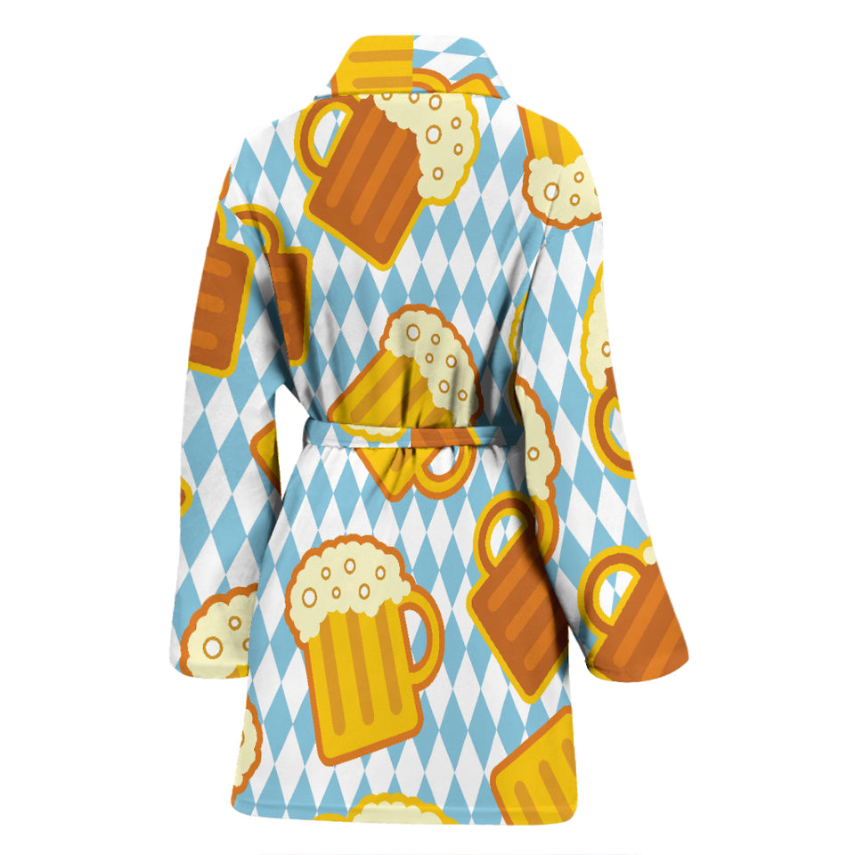 Beer Glass Pattern Women Bathrobe