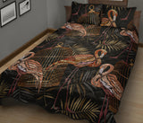 Flamingo Pattern Background Quilt Bed Set