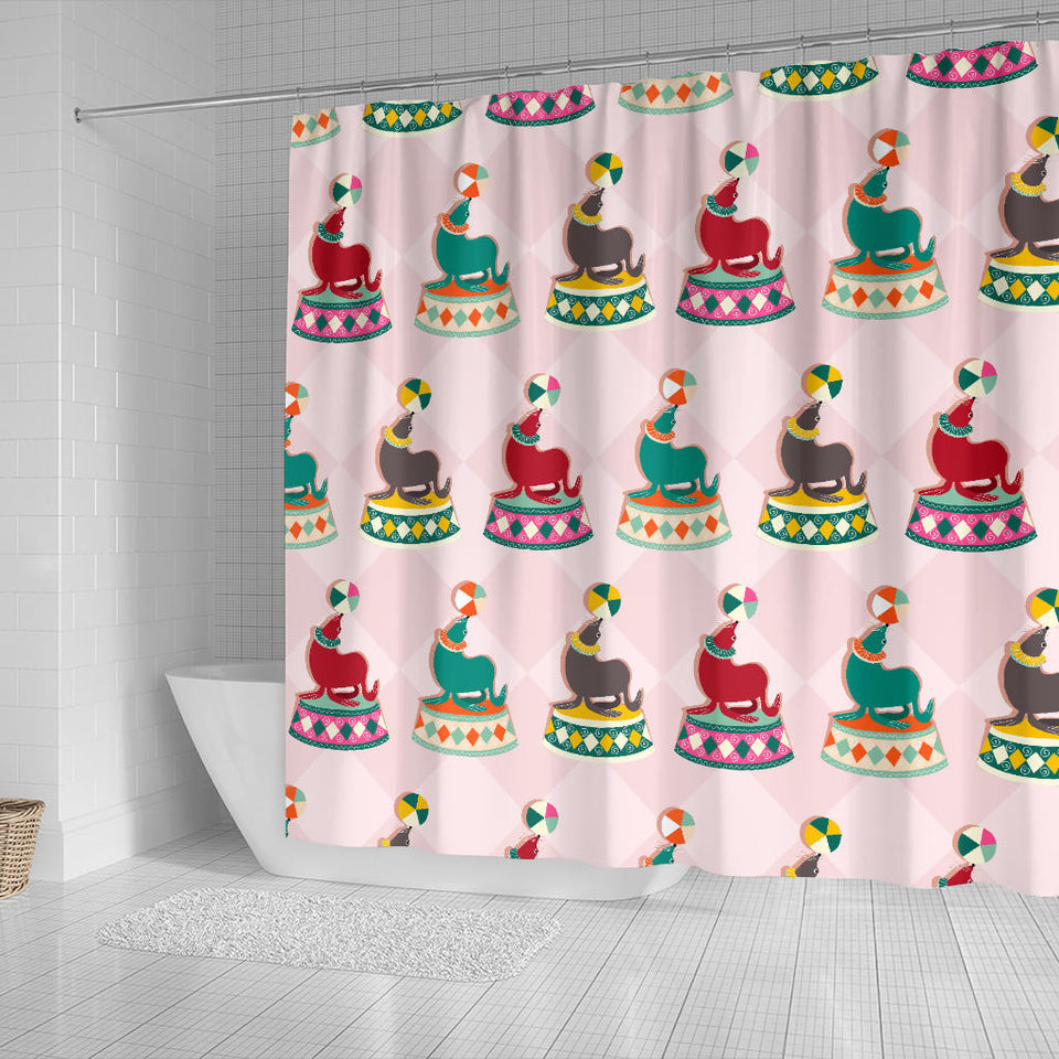 Colorful Sea Lion Pattern Shower Curtain Fulfilled In US