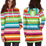 Rainbow Pattern Women Hoodie Dress